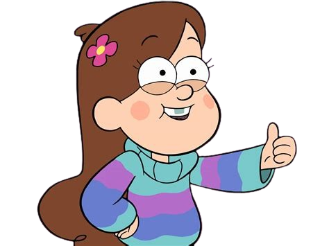 Mabel with a thumbs-up