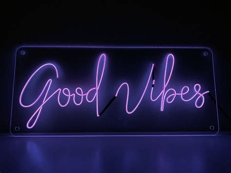 neon good vibes sign