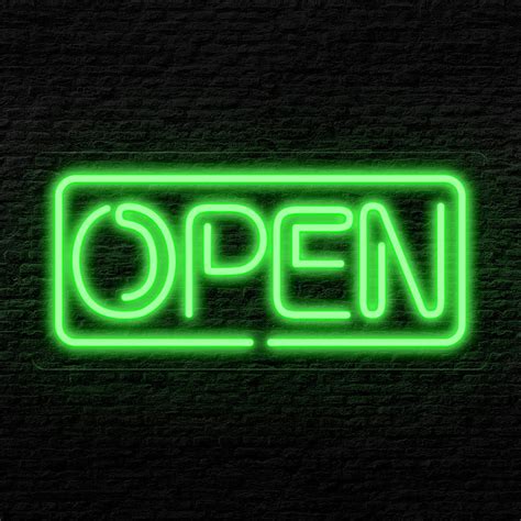 neon green open sign